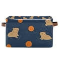 thumbnail image 1 of Yayeee Canvas Storage Basket with Handles for Shelves Fabric Bins Closet Organizer, Blue Capybaras, 1 of 8