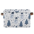 thumbnail image 1 of Yayeee Canvas Storage Basket with Handles for Shelves Fabric Bins Closet Organizer, Blue Cute Snowmen, 1 of 8