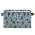 thumbnail image 1 of Yayeee Canvas Storage Basket with Handles for Shelves Fabric Bins Closet Organizer, Blue Hockey Pattern, 1 of 8