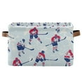 thumbnail image 1 of Yayeee Canvas Storage Basket with Handles for Shelves Fabric Bins Closet Organizer, Blue Ice Hockey, 1 of 8