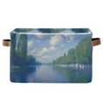 thumbnail image 1 of Yayeee Canvas Storage Basket with Handles for Shelves Fabric Bins Closet Organizer, Blue Sky and River, 1 of 8