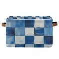 thumbnail image 1 of Yayeee Canvas Storage Basket with Handles for Shelves Fabric Bins Closet Organizer, Blue and Gray Plaid Pattern, 1 of 8