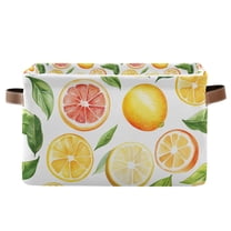 Yayeee Canvas Storage Basket with Handles for Shelves Fabric Bins Closet Organizer, Candy Lemon
