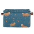 thumbnail image 1 of Yayeee Canvas Storage Basket with Handles for Shelves Fabric Bins Closet Organizer, Capybaras Swimming, 1 of 8