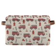 thumbnail image 1 of Yayeee Canvas Storage Basket with Handles for Shelves Fabric Bins Closet Organizer, Cartoon Fire Truck Pattern, 1 of 8