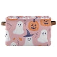 thumbnail image 1 of Yayeee Canvas Storage Basket with Handles for Shelves Fabric Bins Closet Organizer, Cartoon Halloween Ghosts, 1 of 8
