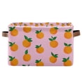 thumbnail image 1 of Yayeee Canvas Storage Basket with Handles for Shelves Fabric Bins Closet Organizer, Cartoon Oranges, 1 of 8