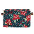 thumbnail image 1 of Yayeee Canvas Storage Basket with Handles for Shelves Fabric Bins Closet Organizer, Christmas Themed Leaves, 1 of 8