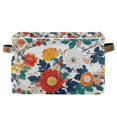 thumbnail image 1 of Yayeee Canvas Storage Basket with Handles for Shelves Fabric Bins Closet Organizer, Colorful Flowers Pattern, 1 of 8