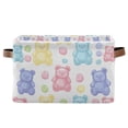 thumbnail image 1 of Yayeee Canvas Storage Basket with Handles for Shelves Fabric Bins Closet Organizer, Colorful Gummy Bears Pattern, 1 of 8