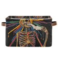 thumbnail image 1 of Yayeee Canvas Storage Basket with Handles for Shelves Fabric Bins Closet Organizer, Colorful Skeleton Sun, 1 of 8