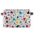 thumbnail image 1 of Yayeee Canvas Storage Basket with Handles for Shelves Fabric Bins Closet Organizer, Colorful Triangles, 1 of 8