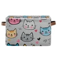 thumbnail image 1 of Yayeee Canvas Storage Basket with Handles for Shelves Fabric Bins Closet Organizer, Cute Cat Pattern, 1 of 8