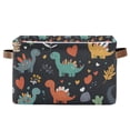 thumbnail image 1 of Yayeee Canvas Storage Basket with Handles for Shelves Fabric Bins Closet Organizer, Cute Dinosaur, 1 of 8
