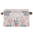 thumbnail image 1 of Yayeee Canvas Storage Basket with Handles for Shelves Fabric Bins Closet Organizer, Cute Elephant, 1 of 8