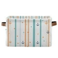 thumbnail image 1 of Yayeee Canvas Storage Basket with Handles for Shelves Fabric Bins Closet Organizer, Cute Nautical Pattern, 1 of 8