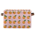 thumbnail image 1 of Yayeee Canvas Storage Basket with Handles for Shelves Fabric Bins Closet Organizer, Cute Oranges, 1 of 8