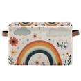 thumbnail image 1 of Yayeee Canvas Storage Basket with Handles for Shelves Fabric Bins Closet Organizer, Cute Rainbow, 1 of 8