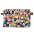 thumbnail image 1 of Yayeee Canvas Storage Basket with Handles for Shelves Fabric Bins Closet Organizer, Dark Colorful Circles, 1 of 8