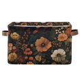 thumbnail image 1 of Yayeee Canvas Storage Basket with Handles for Shelves Fabric Bins Closet Organizer, Dark Floral Pattern, 1 of 8