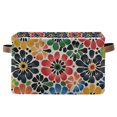 thumbnail image 1 of Yayeee Canvas Storage Basket with Handles for Shelves Fabric Bins Closet Organizer, Dark Floral, 1 of 8