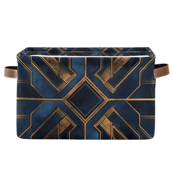 Yayeee Canvas Storage Basket with Handles for Shelves Fabric Bins Closet Organizer, Elegant Geometric Pattern