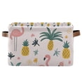 thumbnail image 1 of Yayeee Canvas Storage Basket with Handles for Shelves Fabric Bins Closet Organizer, Flamingo Pattern, 1 of 8