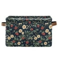 thumbnail image 1 of Yayeee Canvas Storage Basket with Handles for Shelves Fabric Bins Closet Organizer, Floral Raspberry Pattern, 1 of 8