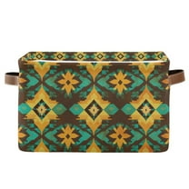 Yayeee Canvas Storage Basket with Handles for Shelves Fabric Bins Closet Organizer, Geometric Patterns