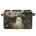 thumbnail image 1 of Yayeee Canvas Storage Basket with Handles for Shelves Fabric Bins Closet Organizer, Ghost in Strawberry Fields, 1 of 8