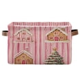 thumbnail image 1 of Yayeee Canvas Storage Basket with Handles for Shelves Fabric Bins Closet Organizer, Gingerbread Houses, 1 of 8