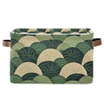 thumbnail image 1 of Yayeee Canvas Storage Basket with Handles for Shelves Fabric Bins Closet Organizer, Green Abstract Shapes, 1 of 8