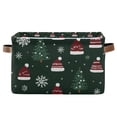 thumbnail image 1 of Yayeee Canvas Storage Basket with Handles for Shelves Fabric Bins Closet Organizer, Green Christmas Hats, 1 of 8