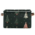 thumbnail image 1 of Yayeee Canvas Storage Basket with Handles for Shelves Fabric Bins Closet Organizer, Green Christmas Trees, 1 of 8