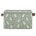 thumbnail image 1 of Yayeee Canvas Storage Basket with Handles for Shelves Fabric Bins Closet Organizer, Green Floral Cat Pattern, 1 of 8