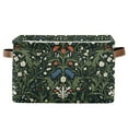 thumbnail image 1 of Yayeee Canvas Storage Basket with Handles for Shelves Fabric Bins Closet Organizer, Green Flowers Pattern, 1 of 8