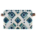 thumbnail image 1 of Yayeee Canvas Storage Basket with Handles for Shelves Fabric Bins Closet Organizer, Green Geometric Pattern, 1 of 8