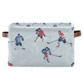 thumbnail image 1 of Yayeee Canvas Storage Basket with Handles for Shelves Fabric Bins Closet Organizer, Hockey Action Zone, 1 of 8