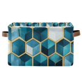 thumbnail image 1 of Yayeee Canvas Storage Basket with Handles for Shelves Fabric Bins Closet Organizer, Light Blue Geometric Pattern, 1 of 8