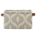 thumbnail image 1 of Yayeee Canvas Storage Basket with Handles for Shelves Fabric Bins Closet Organizer, Light Brown Pattern, 1 of 8