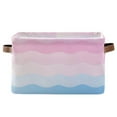 thumbnail image 1 of Yayeee Canvas Storage Basket with Handles for Shelves Fabric Bins Closet Organizer, Light Pink Stripes, 1 of 8