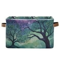 thumbnail image 1 of Yayeee Canvas Storage Basket with Handles for Shelves Fabric Bins Closet Organizer, Moonlight Forest, 1 of 8