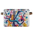 thumbnail image 1 of Yayeee Canvas Storage Basket with Handles for Shelves Fabric Bins Closet Organizer, Musical Pattern, 1 of 8