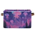 thumbnail image 1 of Yayeee Canvas Storage Basket with Handles for Shelves Fabric Bins Closet Organizer, Neon Jellyfish, 1 of 8