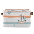 thumbnail image 1 of Yayeee Canvas Storage Basket with Handles for Shelves Fabric Bins Closet Organizer, Orange Nautical Pattern, 1 of 8