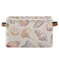 thumbnail image 1 of Yayeee Canvas Storage Basket with Handles for Shelves Fabric Bins Closet Organizer, Orange Watercolor Seashells, 1 of 8