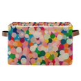 thumbnail image 1 of Yayeee Canvas Storage Basket with Handles for Shelves Fabric Bins Closet Organizer, Pink Colorful Circles, 1 of 8