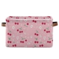 thumbnail image 1 of Yayeee Canvas Storage Basket with Handles for Shelves Fabric Bins Closet Organizer, Pink Cute Cherry Pattern, 1 of 8