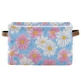 thumbnail image 1 of Yayeee Canvas Storage Basket with Handles for Shelves Fabric Bins Closet Organizer, Pink Daisy, 1 of 8