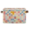 thumbnail image 1 of Yayeee Canvas Storage Basket with Handles for Shelves Fabric Bins Closet Organizer, Pink Floral, 1 of 8